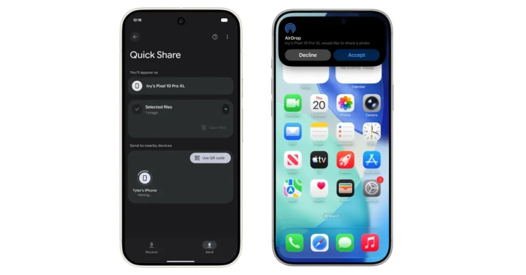 Android Quick Share now works with AirDrop on iPhone, starting on Pixel 10