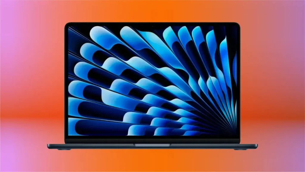 Apple MacBook Air M4 in Sky Blue color.