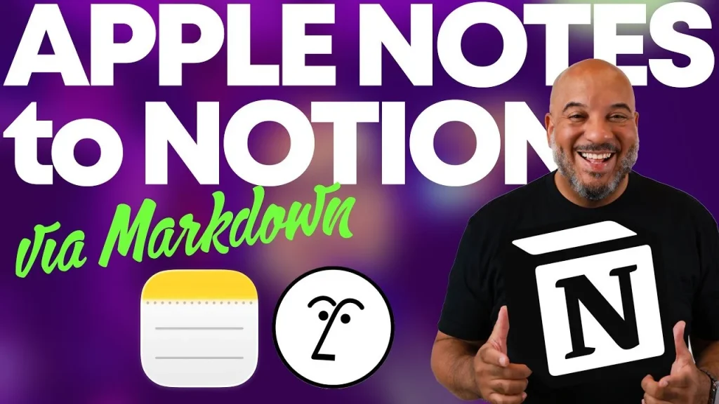 Workflow diagram moving Apple Notes to Notion with clean, consistent layout.