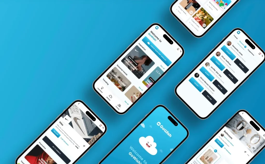 array of smartphones