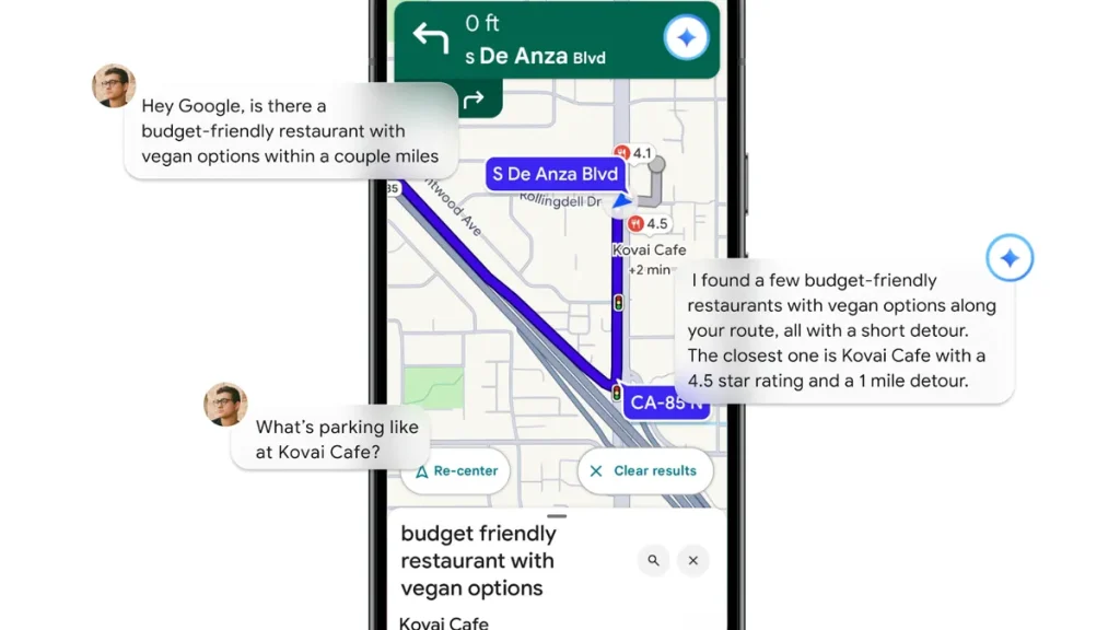 screenshot of the new Gemini AI feature coming to Google Maps