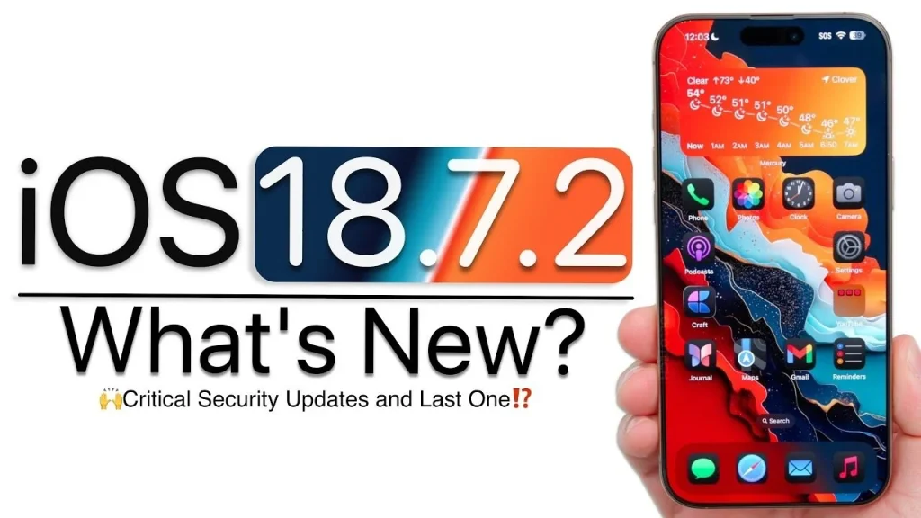 iOS 18.7.2 update showcasing performance improvements for iPhones