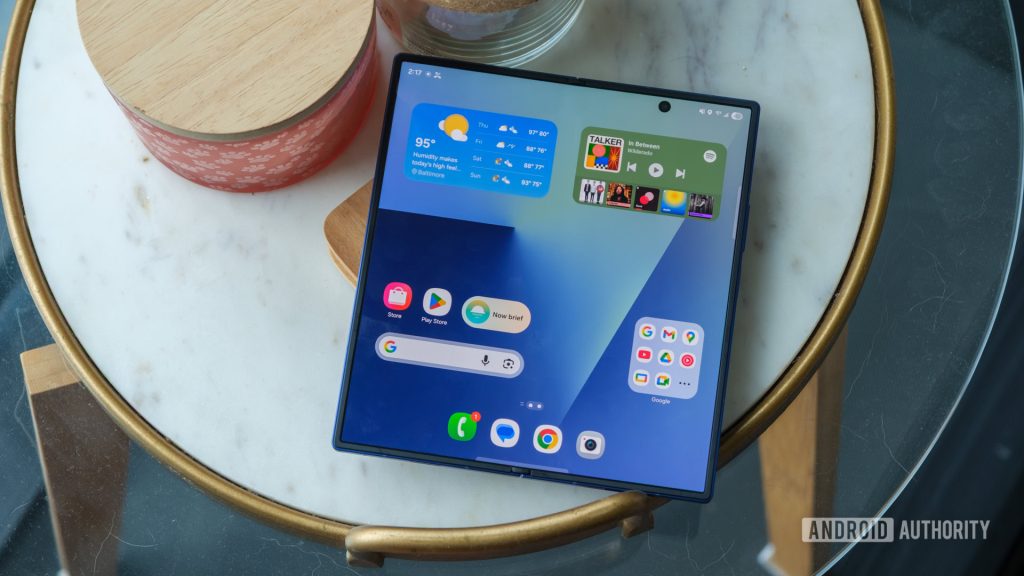 Save a whopping $600 on the Samsung Galaxy Z Fold 7 samsung galaxy z fold 7 open on table