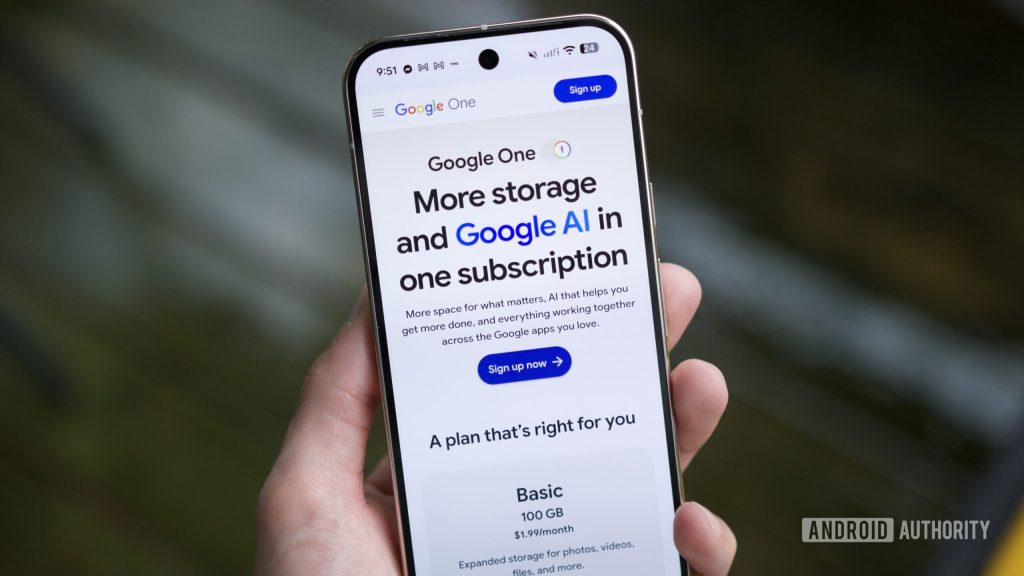 This is how Google convinced me to pay for a more expensive Google One plan Google One website running on a Pixel phone.