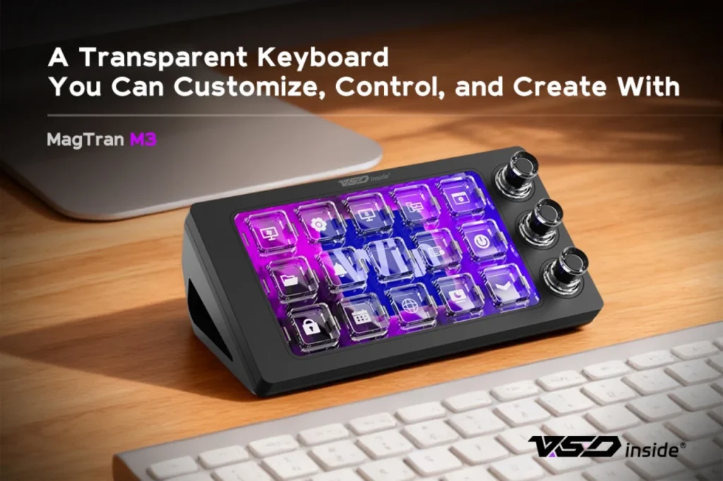 VSDinside Launches MagTran M3 – The World’s First Fully Customizable Transparent Keyboard VSDinside MagTran M3 magnetic suspension AI keyboard for streamers